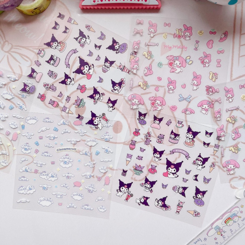 1 Sheet Sanrio Transparent Sticker Waterproof PVC Mini Cute Stickers ...
