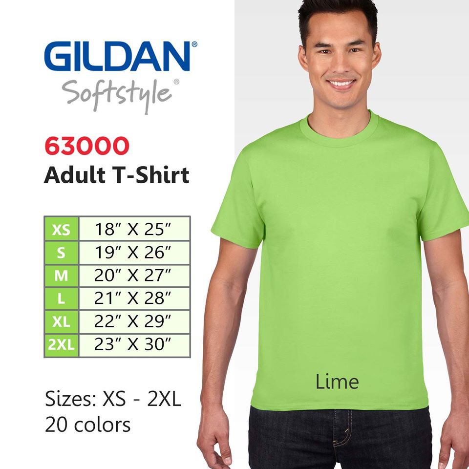 Gildan Softstyle Lime Light Green 63000 100% Cotton Plain Tshirt Unisex ...