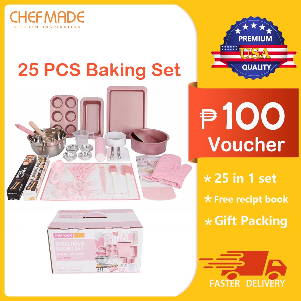 chefmade 25pcs home kitchen bakeware cake