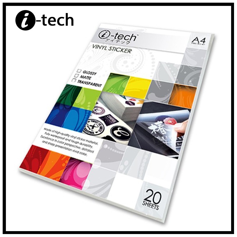 itech Fully Waterproof Printable Vinyl Sticker A4 size Tough