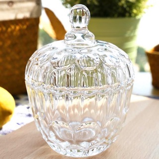 Popvcly Glass Footed Candy Dish with Lid, Clear Covered Candy Bowl Crystal  Candy Jar Cookie Jar Decorative Apothecary Jar for Party, Candy Buffet,  Wedding, Christmas, Home 