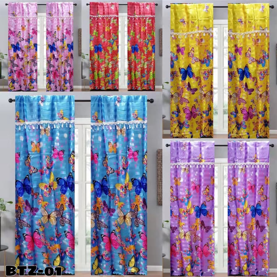 Btz-01 Sheering Curtain Good Quality Thick Silk Fabric Curtain Without ...