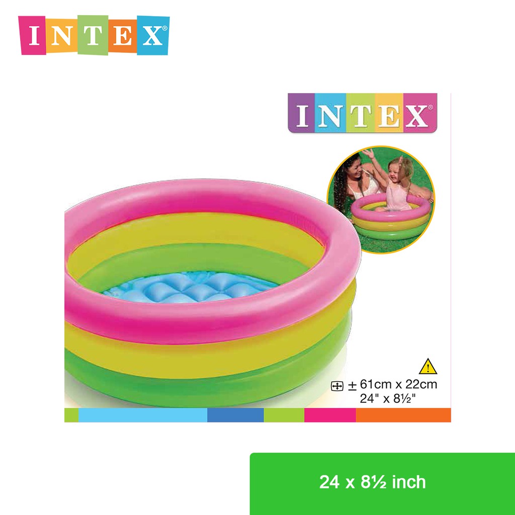 INTEX® 57107 Sunset Glow Baby Pool, 3-Ring W/ Infl. Floor, Ages 1-3 (24 ...