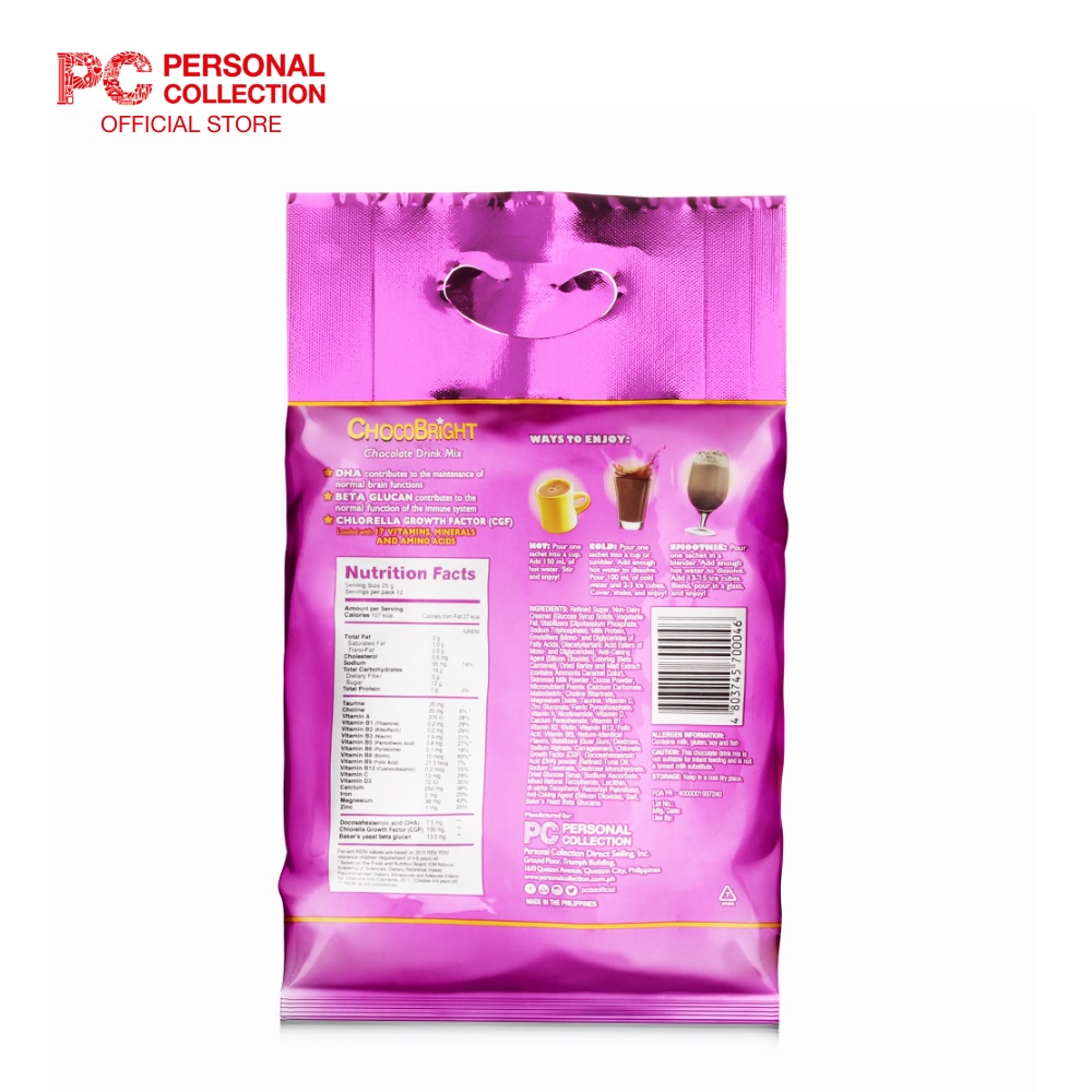 ChocoBright 25g x 12 sachets/bag Personal Collection | Shopee Philippines