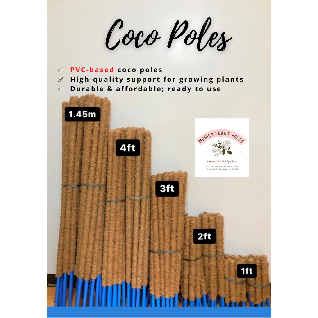 Coco pole, PVC coco poles, Coco Ropes, Plant pole, Plant support, Plant stick, PVCbased coco