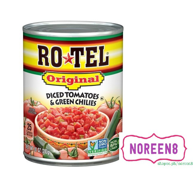 Rotel Original Diced Tomatoes and Green Chilies 10oz Shopee Philippines