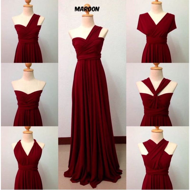 Infinity Dress With Tube Maroon Wedding Dress Shopee Philippines