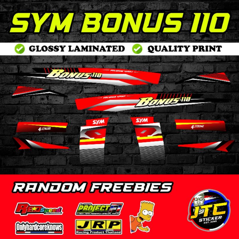 SYM BONUS 110 STOCK DECALS | Shopee Philippines