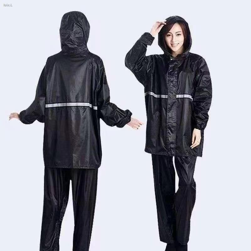 Biker Raincoat Set Thicker Quality PVC Coated Nylon (Black) Shopee