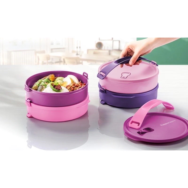 Tupperware Microwaveable Round Click To Go with Handle 880ml | Shopee ...