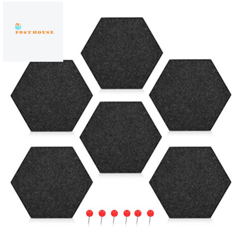 6 Pack Felt Memo Board Decorative Notice Board Hexagon Bulletin Board