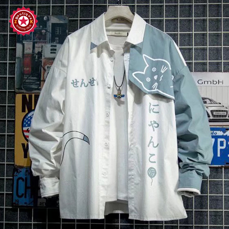 Regular Fit Long Sleeve Shirt - Osaka Japan Cartoon