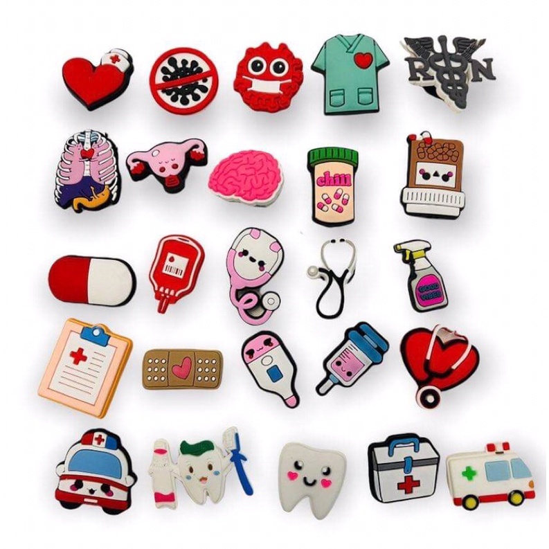 Medical jibbitz for crocs shoe charms pin