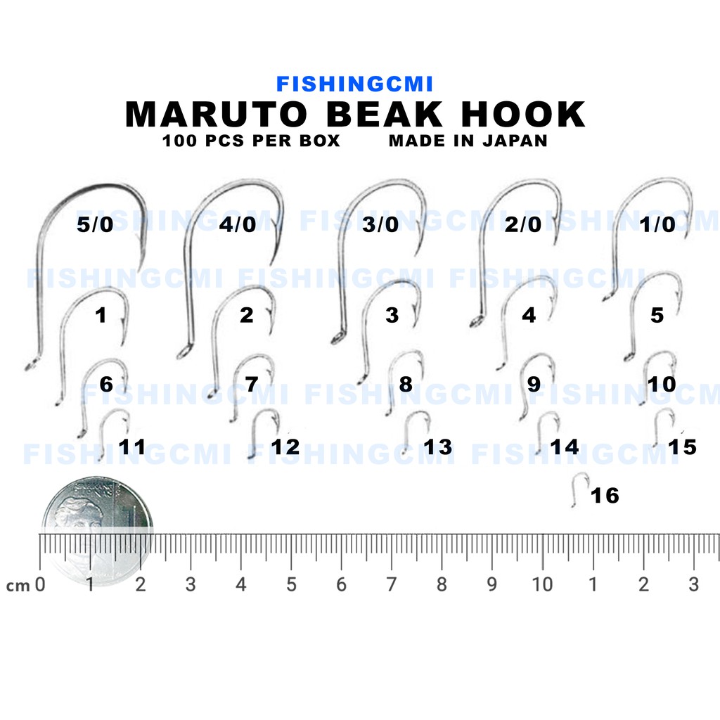 MARUTO BEAK HOOK 100PCS japan ms4310 box fishingcmi quality