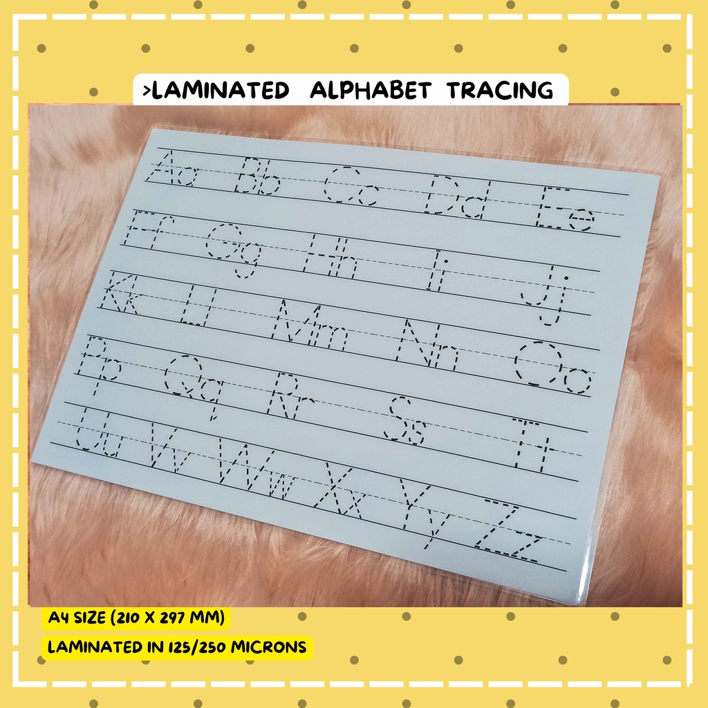 LAMINATED A4 Alphabet Tracing Shopee Philippines