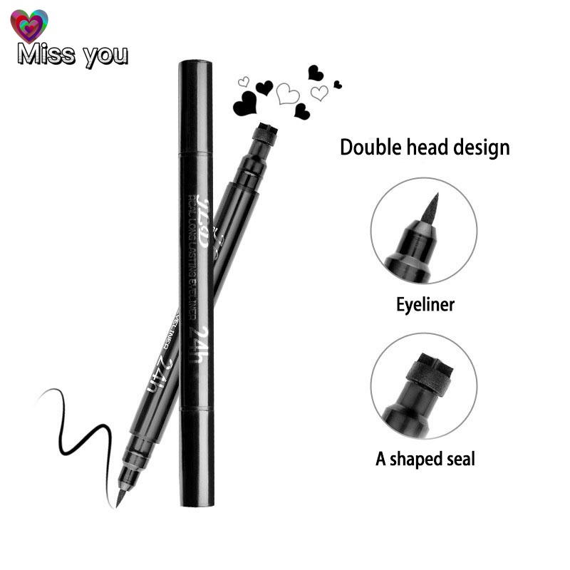 Double Headed Stamp Liquid Eyeliner Pencil Black Super Waterproof Quick Dry Cosmetic U Shopee 