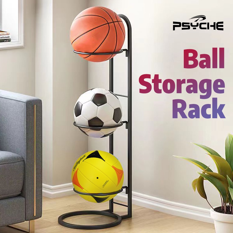 Basketball Ring Storage 3 Tier Cube Ball Organizer Rack Vertical ...