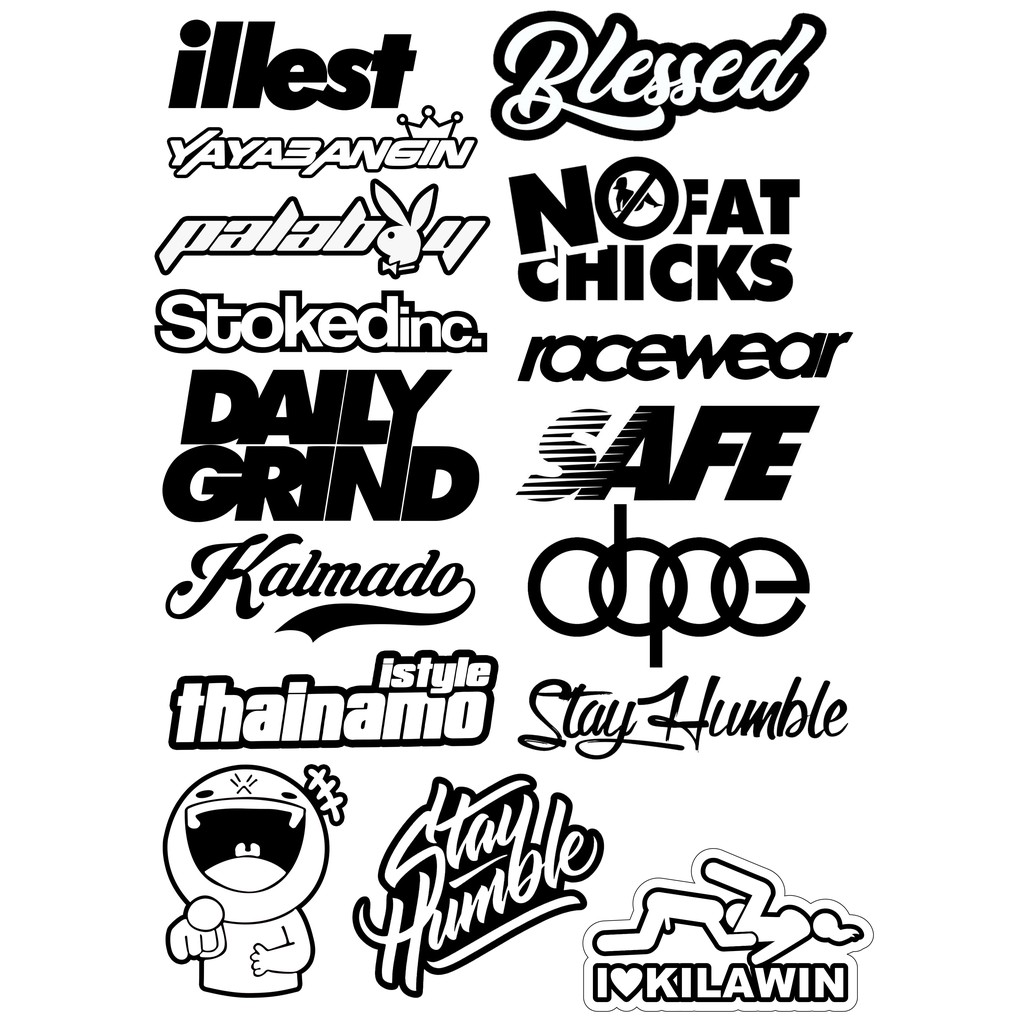 5INCHES Sticker Decals Car Motorcycle Waterproof Stickers (Different ...