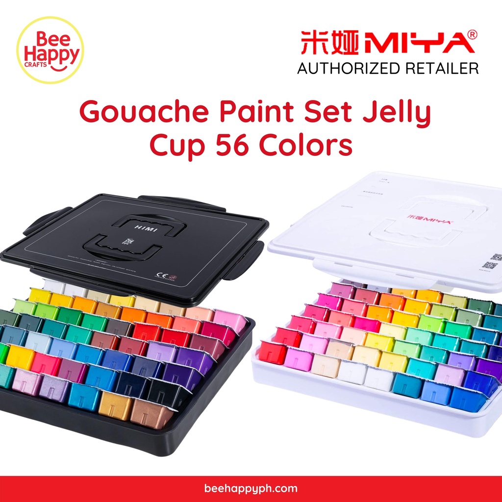 MIYA HIMI Gouache Paint Set Jelly Cup 56 Colors (No Brush Included