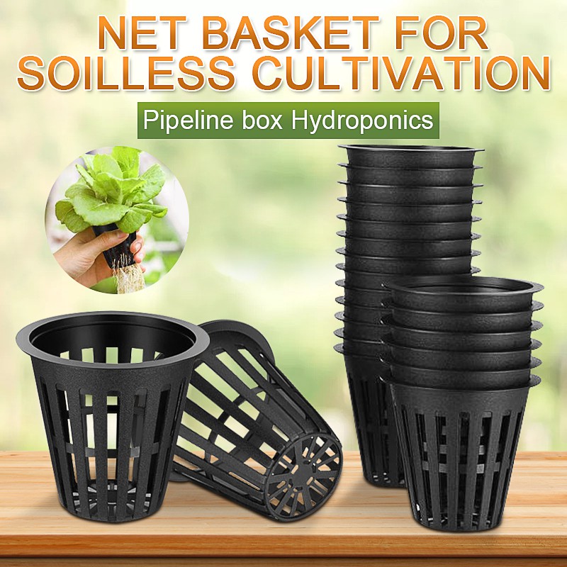 60 Pack 2 Inch Net Cups Slotted Mesh Wide Lip Filter Plant Net Pot ...