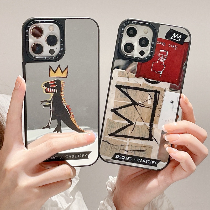 Casetify Basquiat Dinosaur Mirror Soft Silicone Case Cover For iPhone X
