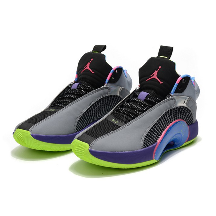 New Original Air Jordan 35 Bel-Air Cool Grey/Court Purple-Game Royal-Club  Pink Mens Sports Basketbal | Shopee Philippines