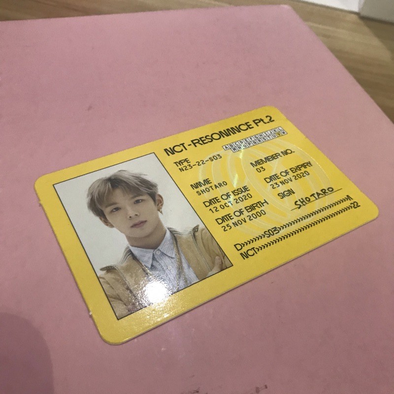 NCT Osaki Shotaro ID card Resonance Pt.2 | Shopee Philippines