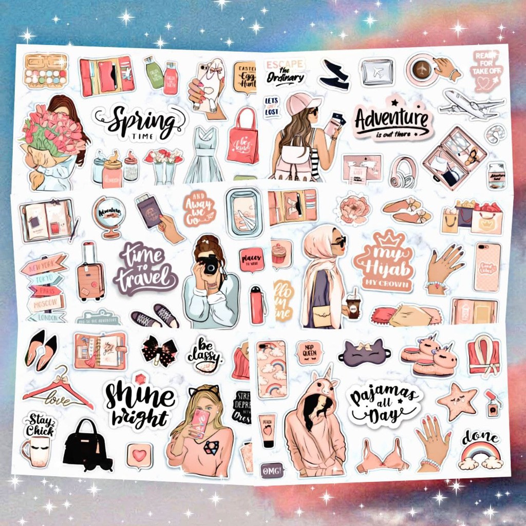 Aesthetic GIRL Pack Tumblr Stickers - By giftproject.id | Shopee Philippines