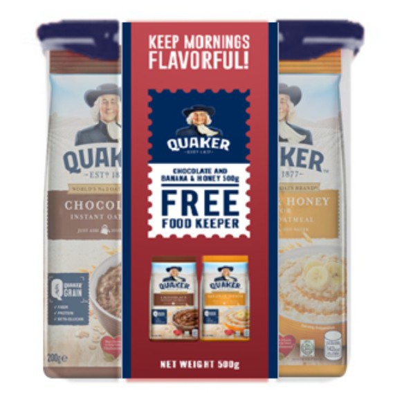 Quaker Instant Oats Banana 500g + Quaker Instant Oats Chocolate 500g ...