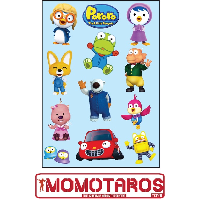 1 Sheet Vinyl Sticker Pororo Cartoon Design Waterproof Size 14.8x21cm ...