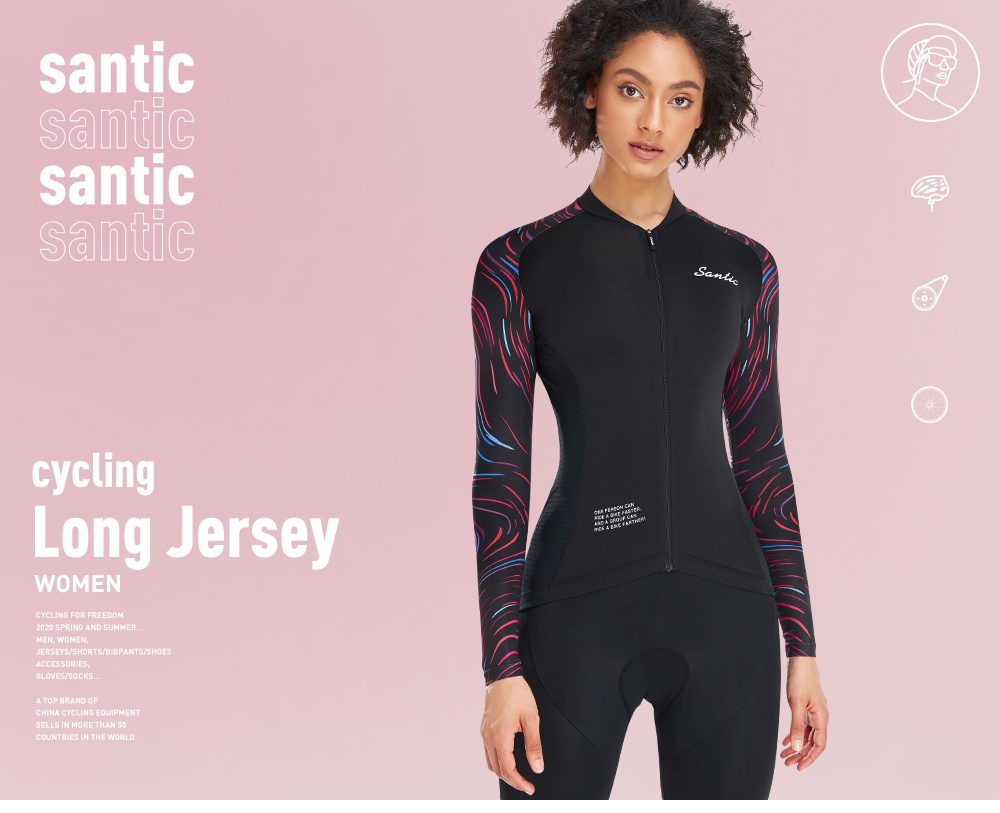 Santic Women Cycling Jerseys Long Sleeve Pro Fit Road Bike MTB Top Jerseys Spring Summer Cycling
