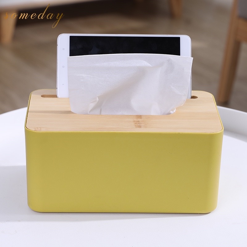 Someday Wooden Tissue Box Cover Holder Rectangular, Bamboo Removable ...