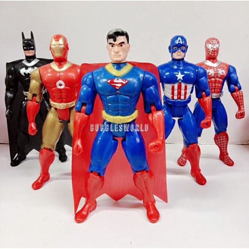 Batman superman spiderman deals figures