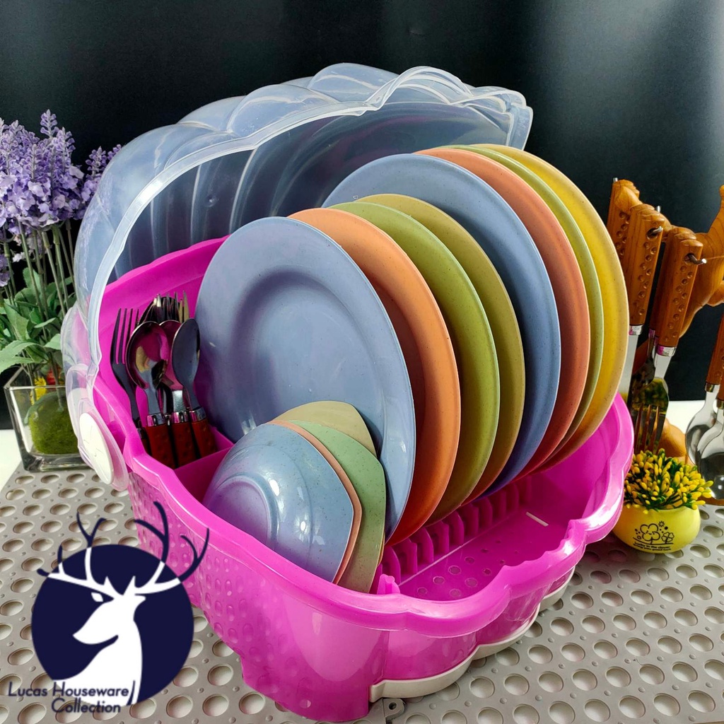SHELL DISH DRAINER Dish Rack Organizer with cover small DISH ORGANIZER ...