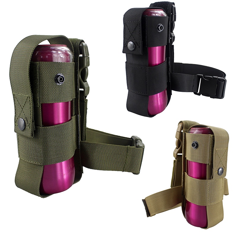 Military Drop Leg MK9 Pepper Spray Holder Pouch Water Bottle Holster Outdoor Open Top Thigh