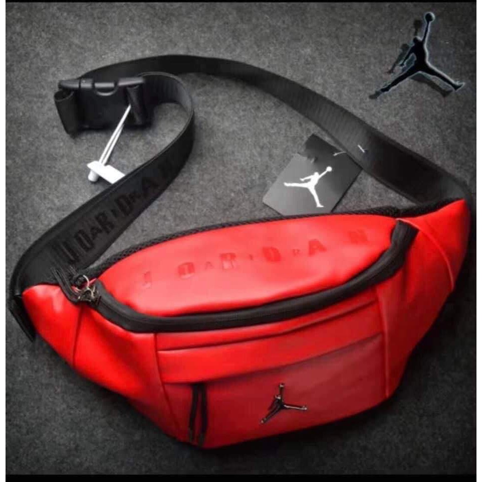 New Jordan leather beltbag waistpack High quality bag unisex Two way zip closure metal jumpman logo Shopee Philippines