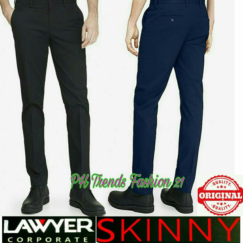 Original Lawyer Corporate Slacks Black & Navy Blue Skinny TypeThick Fabric  Quality