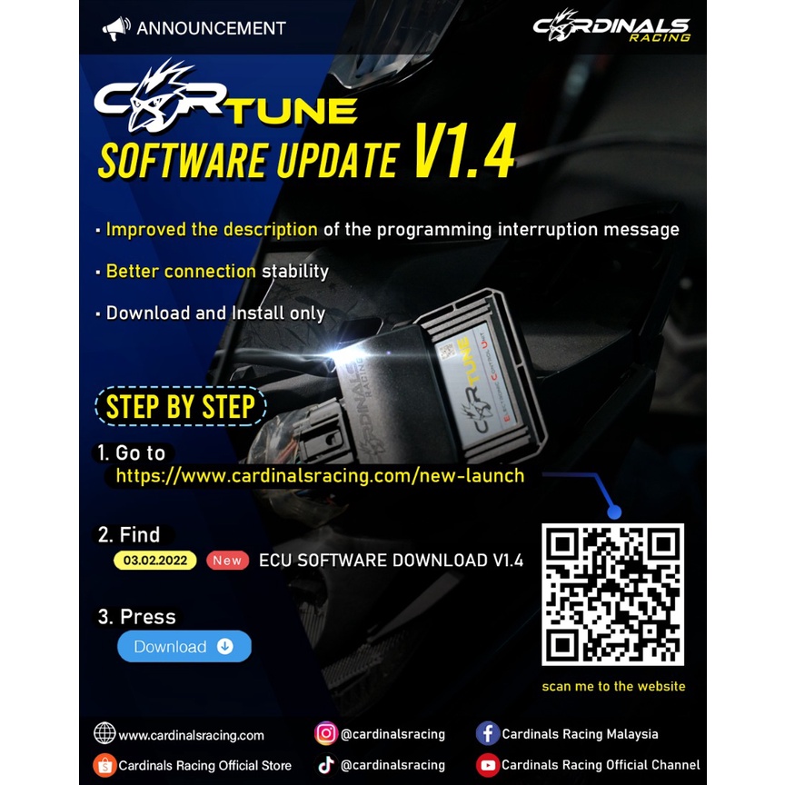 CARDINALS RACING Y16/ Y15 V1 V2/ RS150 ELECTRONIC CONTROL UNIT ( ECU ...