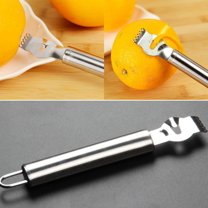 Stainless Steel Carving Craft Lemon Lime Orange Fruit Citrus Zester Peeler  Hot