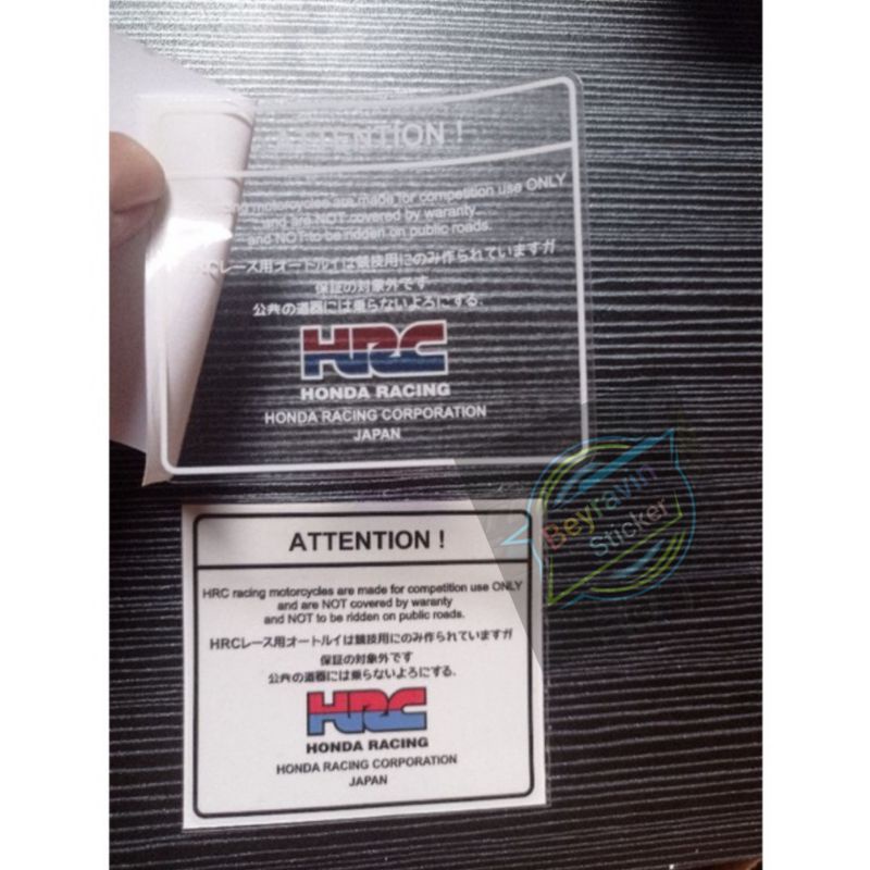 Transparent Japanese HRC warning Sticker | Shopee Philippines