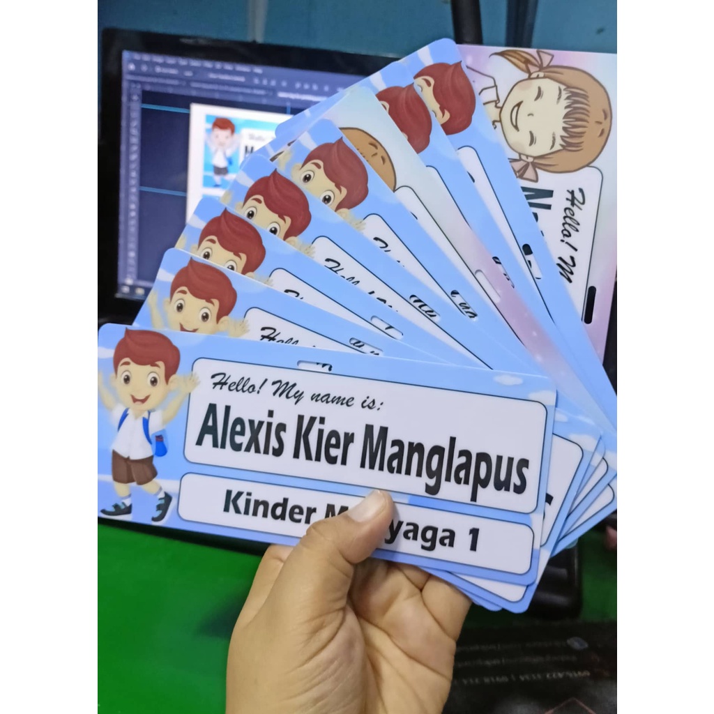 (24hrs Ship Out) PVC Name Tags Personalized (Back to Back Print ...