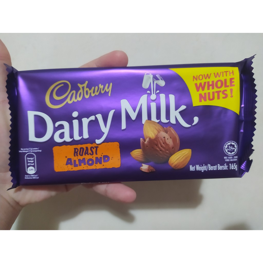 Cadbury, Dairy Milk, Roast Almond, 165g Shopee Philippines