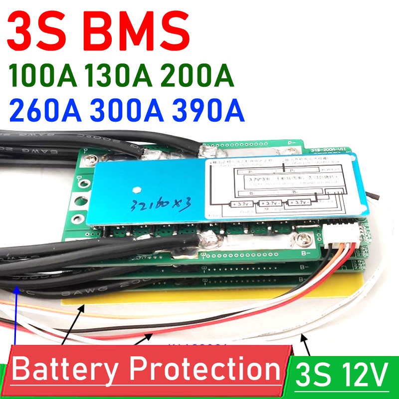 3S BMS 100A 130A 200A 300A 390A 3.7V Ternary lithium battery Protection