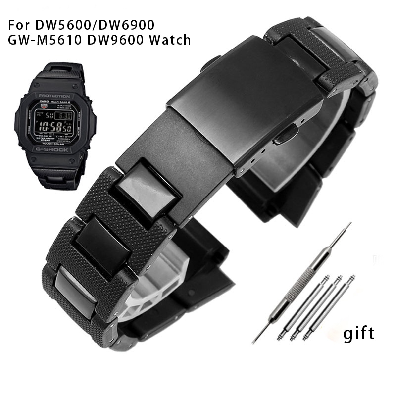For Casio G-SHOCK DW-5600 DW6900 DW9600 GW-M5610 Black Plastic