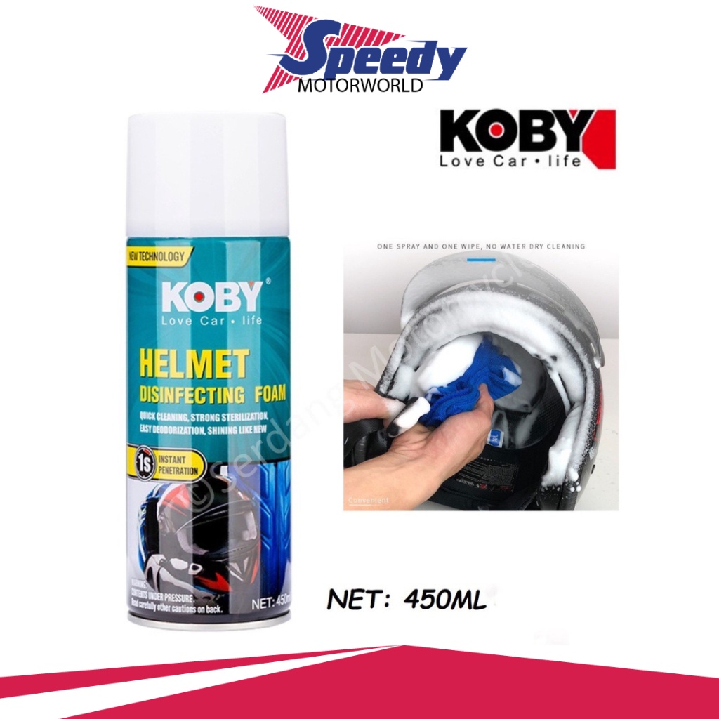 KOBY HELMET CLEARING FOAM 450ML HELMET DISINFECTING FORM CUCI HELMET ...