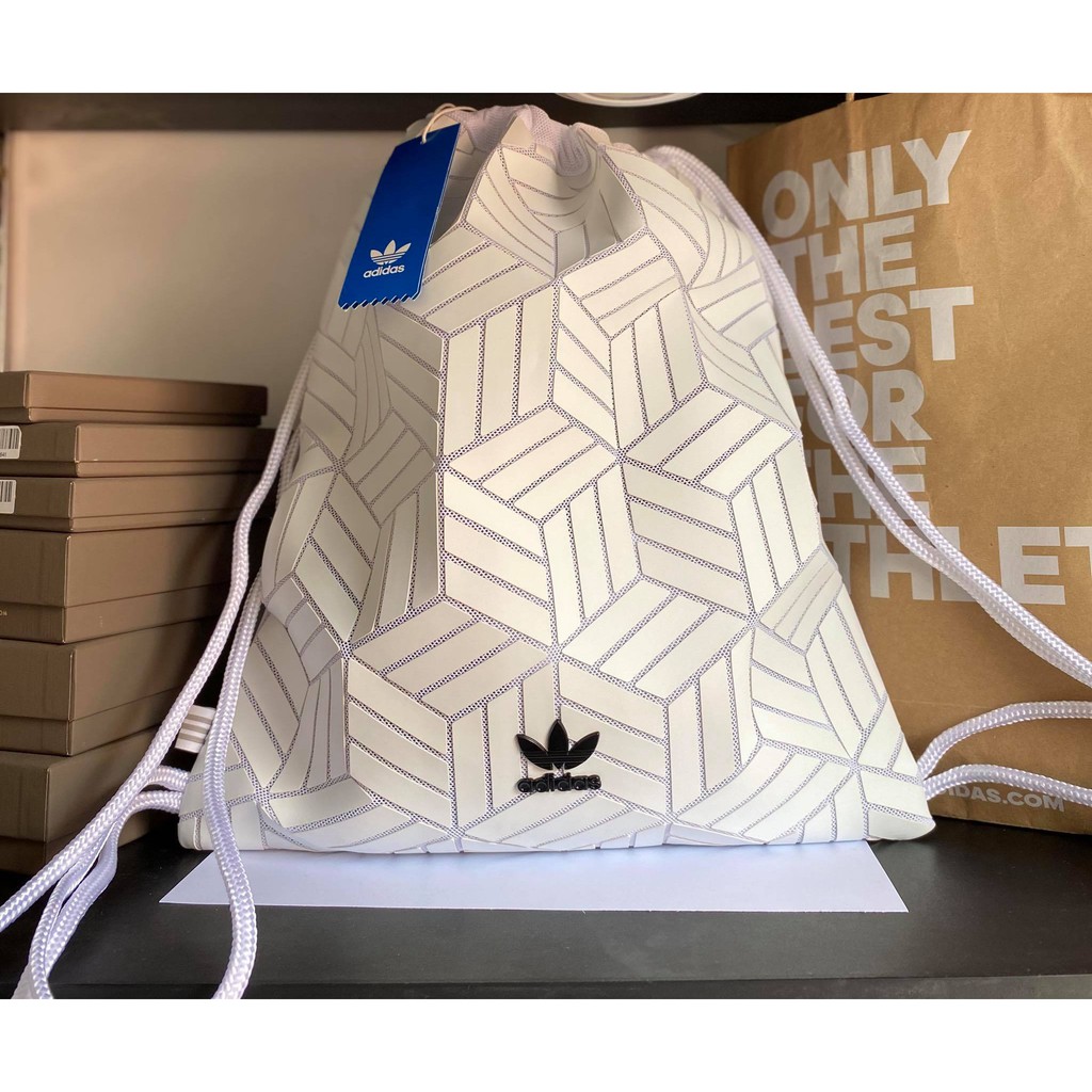 Adidas white drawstring outlet bag