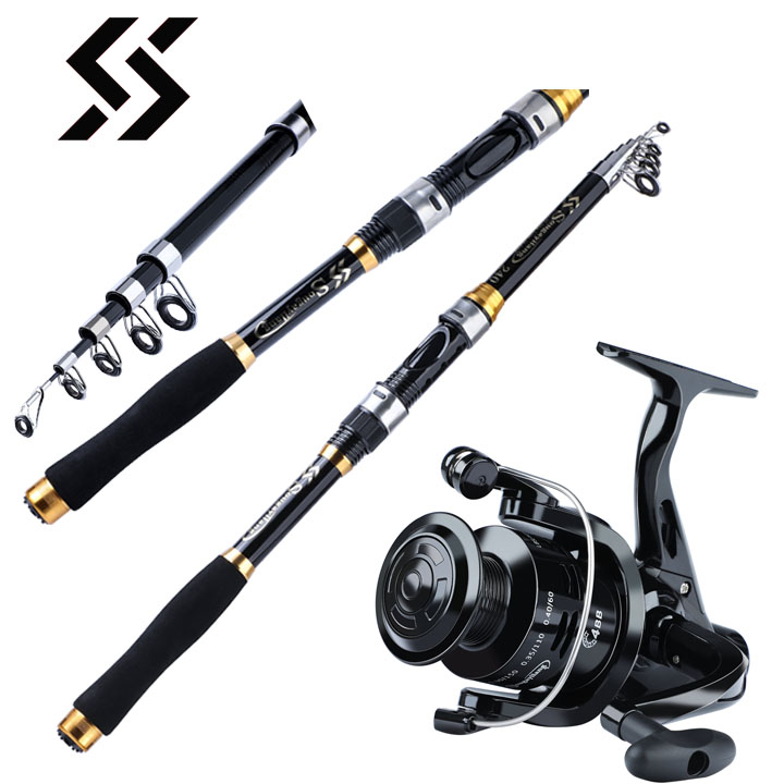 Cheap SOUGAYILANG Fishing Rod Reel Set 1.8-3.3m Portable