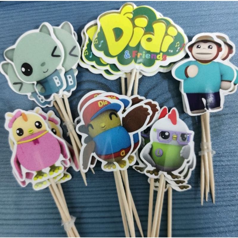 Didi and friends 24 pcs cake topper cake deco cup cake topper didi ...