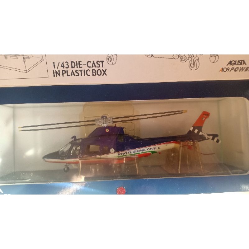 1/43 Augusta Helicopter with Plastic Acrylic Display Case Diecast