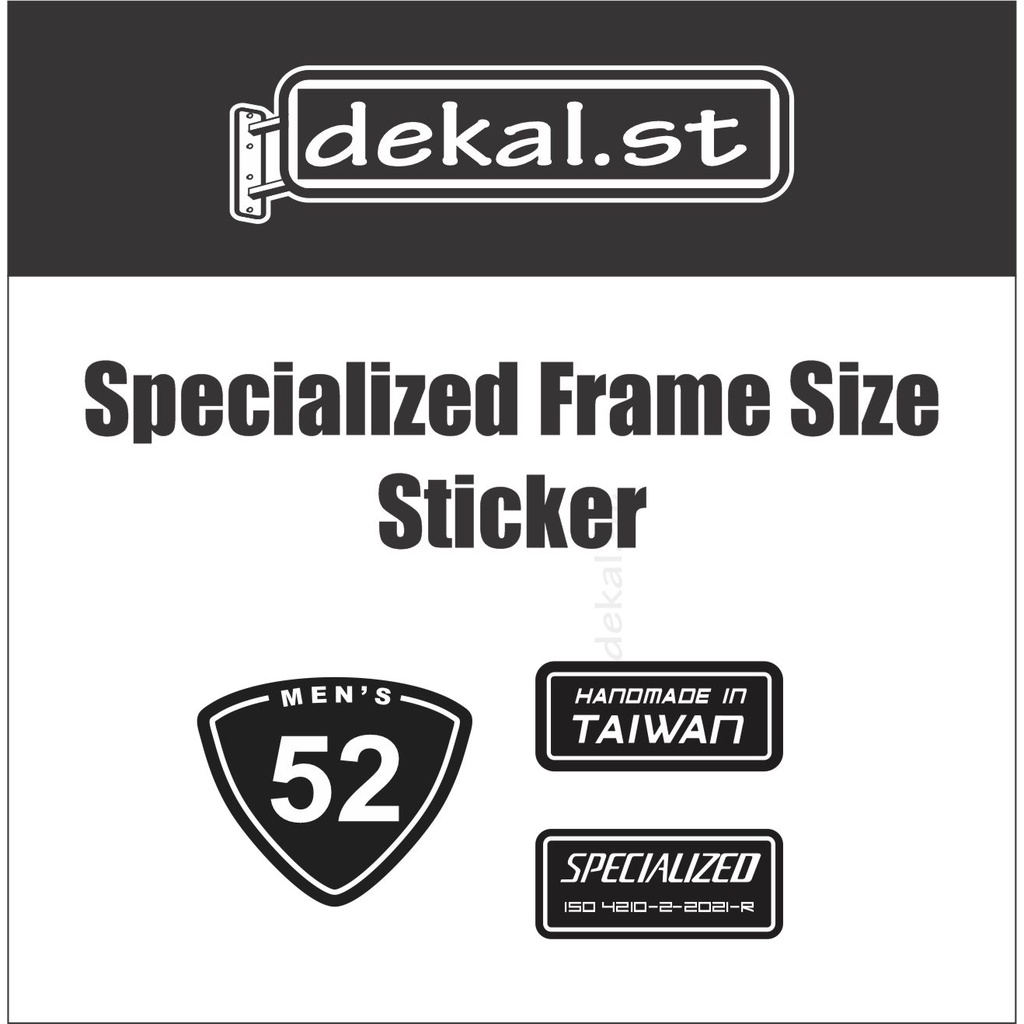 Specialized frame size sticker sale